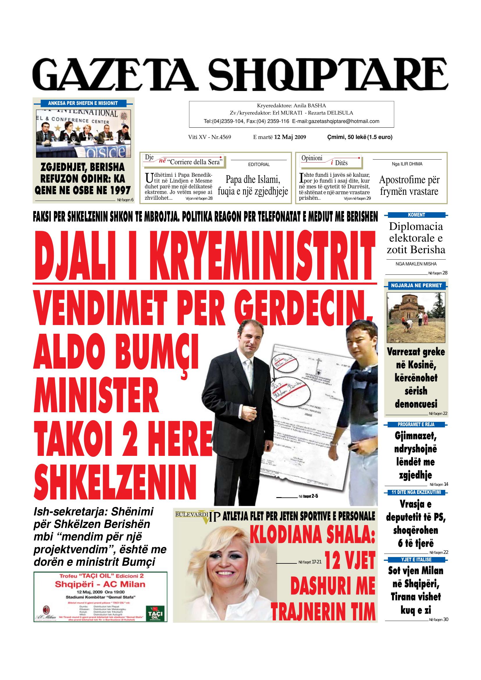 Gazeta Shqiptare 2009-05-12